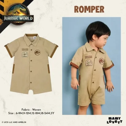 BabyLovett ชุดรอมเปอร์เด็ก เนื้อผ้า Woven ลาย Jurassic World (6 เดือน - 3 ขวบ)