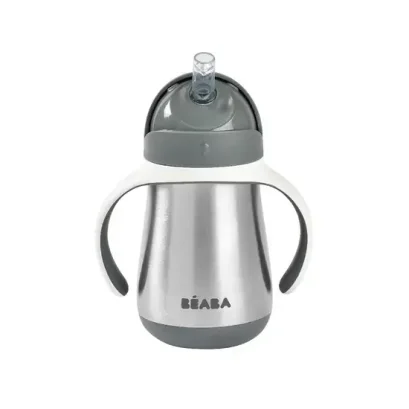 BEABA กระติกน้ำหัดดื่มสแตนเลส  250 ml แก้วหลอดดูดกันสำลัก เก็บร้อน เย็น