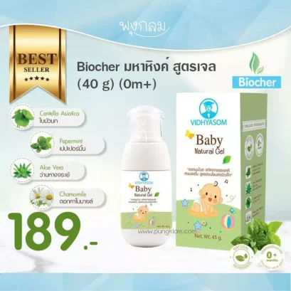 Baby natural gel เจลสมุนไพรธรรมชาติกลิ่นเปเปอร์มิ้น (มหาหิงค์เจล)