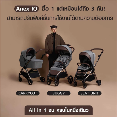 ANEX รถเข็นเด็ก รุ่น ALL-IN-ONE โครงรถเข็น ปรับย่อและขยายไซส์ แบรนด์แรกของโลก ใช้ได้ตั้งแต่แรกเกิด - 4 ขวบ