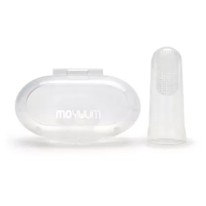 MOYUUM แปรงซิลิโคนสวมนิ้วพร้อมกล่อง แพ็ค 2 ชิ้น Toothbrush+Case (3m+)