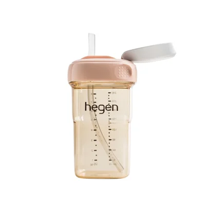 HEGEN ขวดพร้อมหลอดดูด จุก Slow Flow Straw Cup PPSU 240ml.(6m+)