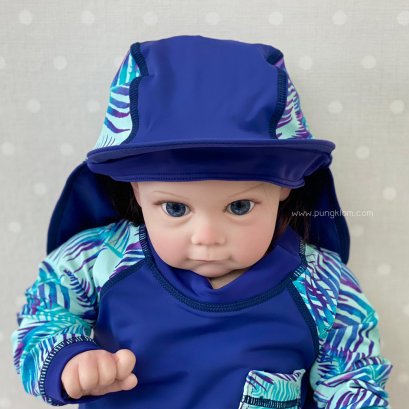 HOLIHI หมวกว่ายน้ำเด็กกันยูวี แบบมีปีก รุ่น แสมสาร