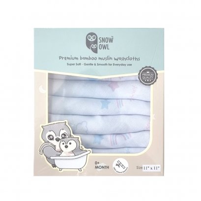 SNOW OWL ผ้าเช็ดหน้าใยไผ่ 11x11 นิ้ว (6pcs)
