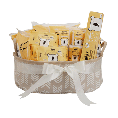 BABY MOBY เซตตะกร้าสำลี สำหรับเด็กแรกเกิด Newborn essentials  (18 pcs) (0m+)