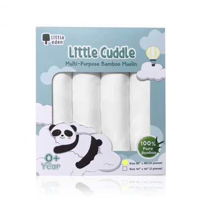 LITTLE EDEN ผ้าอ้อมใยไผ่ 100% (4pcs) (30x30 นิ้ว)