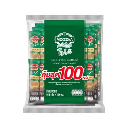 มอคโคน่า ทรีโอ กาแฟปรุงสำเร็จชนิดผง 3อิน1 เอสเปรสโซ่ 15.8 ก. แพ็ค 100