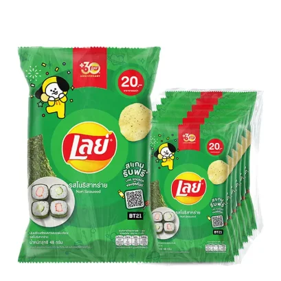 เลย์ มันฝรั่งแท้ทอดกรอบ รสโนริสาหร่าย 48 ก. x 6