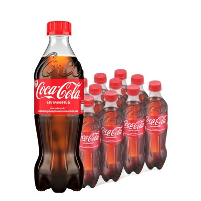 โค้ก เครื่องดื่มน้ำอัดลม รสออริจินัล น้ำตาลน้อยกว่า 500 มล. x 12