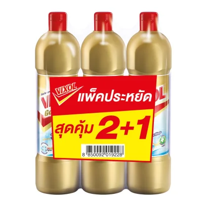 วิกซอลโกลด์น้ำยาล้างห้องน้ำ900มล.แพ็ค2+1