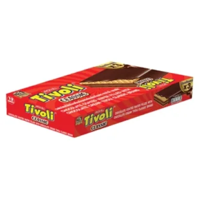 ทิวลี่ คลาสสิก เวเฟอร์สอดไส้ช็อกโกแลต เคลือบช็อกโกแลต 21 ก. แพ็ค 12