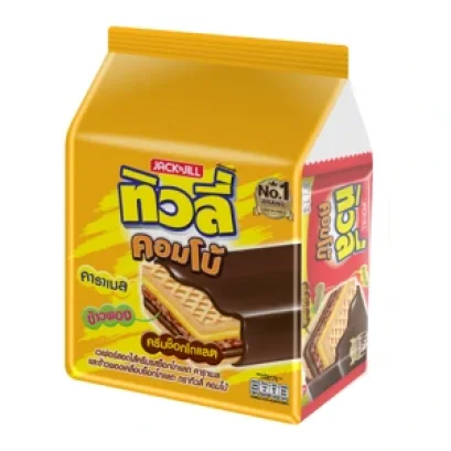 ทิวลี่ คอมโบ้ เวเฟอร์ข้าวพองคาราเมล เคลือบช็อกโกแลต 30 ก. แพ็ค 12