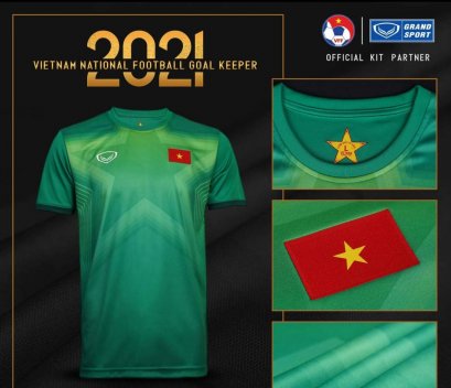 2021-2022 Vietnam National Team Genuine Official Football Soccer Jersey Shirt Green Goalkeeper Player Edition