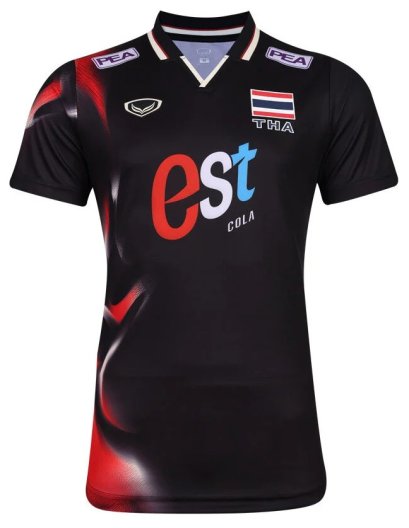 2025 Thailand Volleyball National Team Thai Jersey Shirt Black - Nation League Tournament (VNL 2025)
