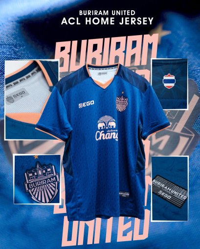 2025-26 Buriram United Thailand Football Soccer League Jersey Shirt Home Blue - AFC Champion League Elite  - ACL Version