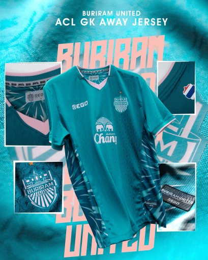 2025-26 Buriram United Thailand Football Soccer League Jersey Shirt Goalkeeper Green - AFC Champion League Elite  - ACL Version