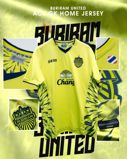 2025-26 Buriram United Thailand Football Soccer League Jersey Shirt Goalkeeper Yellow - AFC Champion League Elite  - ACL Version