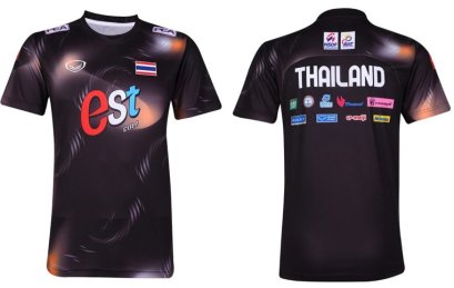 2025 Thailand Volleyball National Team Thai Jersey Shirt Black - Training Jersey