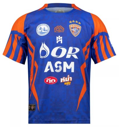 2025 - 26 Port ASM Authentic Thailand Futsal League Jersey Shirt Home Blue Orange - Player Edition