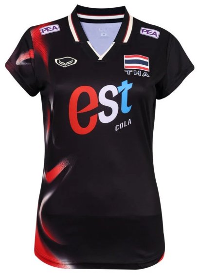 2025 Thailand Volleyball National Team Thai Jersey Shirt Black - Nation League Tournament (VNL 2025)