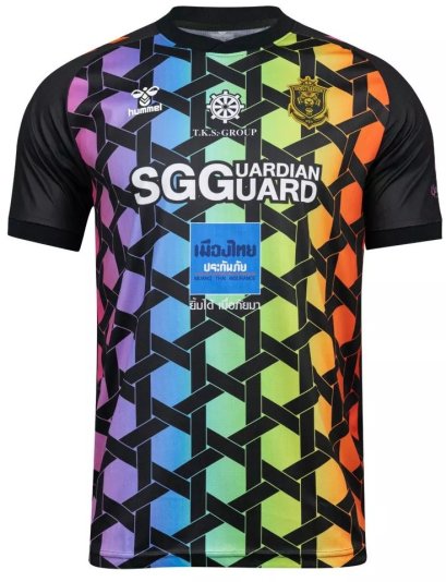 2025-26 Samutsakhon City FC Authentic Thailand Football Soccer League Jersey Goalkeeper Multi Color Black - Player Edition
