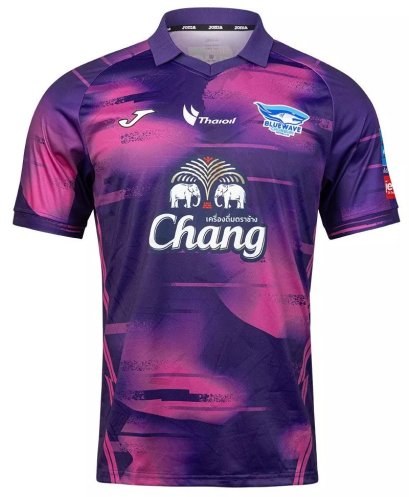 2025 Bluewave Chonburi Authentic Thailand Futsal League Jersey Shirt Away Pink Purple - Player Edition