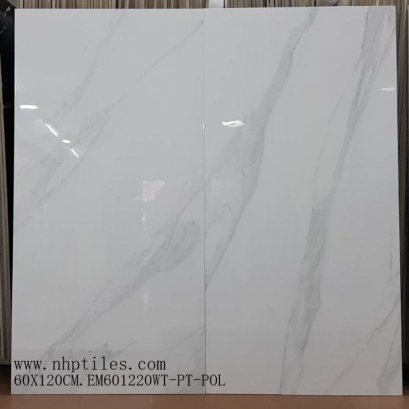 60X120 JET-601220 ไวท์คาราร่า ผิวเงา