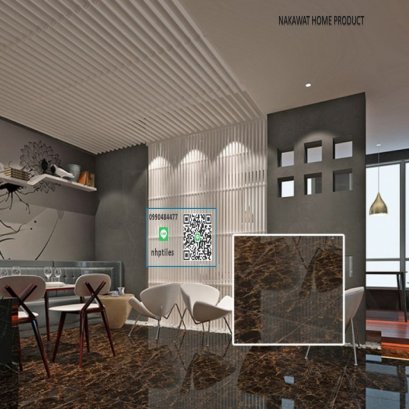 60X60 EM6310S-BWเอ็มเพอร์ราโด้ น้ำตาล ผิวเงา