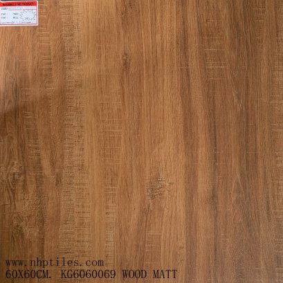 60X60 รุ่น 0069 ลายไม้ สีน้ำตาล ผิวด้าน