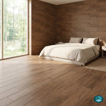 กระเบื้องพอร์ซเลนลายไม้ 15x90 ซม. รุ่น KGQM-YR159027 ผิวหยาบ