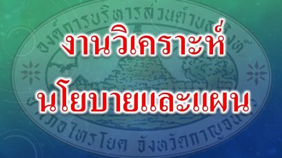 งานวิเคราะห์นโยบายและแผน