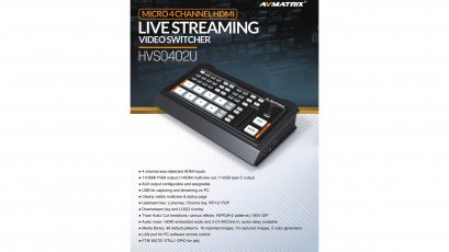 HVS0402U MICRO 4 CHANNEL HDMI LIVE STREAMING VIDEO SWITCHER