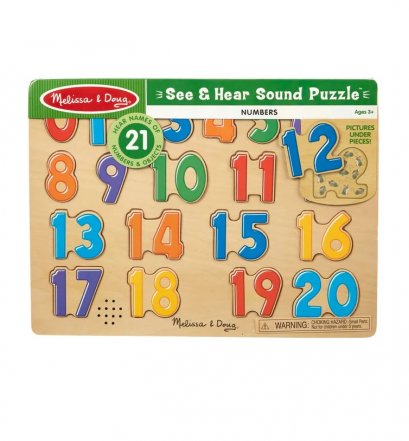 Melissa & Doug Numbers Sound Puzzle รุ่น 0339 พัซเซิลรุ่นตัวเลข 0-20 มีเสียง ไม่มียี่ห้ออื่น