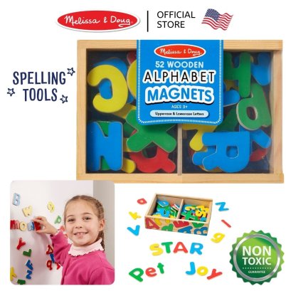 Melissa &amp; Doug Wooden Letter Alphabet Magnets รุ่น 0448 แม่เหล็กตัวอักษร ABC อักษรเล็ก &amp; อักษรใหญ่