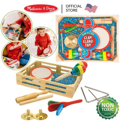 Melissa &amp; Doug  Band-in-a-Box  Clap! Clang! Tap! รุ่น 0488 อุปกรณ์ดนตรีทั้งวงครบชุด