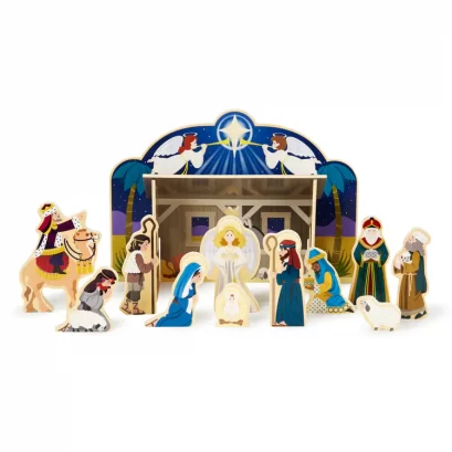 [คริสมาสต์ Christmas] รุ่น 13858 ตุ๊กตาคริสต์มาส วันเกิดพระเยซู Melissa & Doug Wooden Christmas Nativity Set