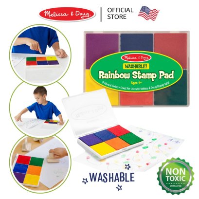 Melissa &amp; Doug Rainbow Stamp Pad รุ่น 1637 แท่นหมึกสแต๊มป์ 6 สี Non-toxic Washable