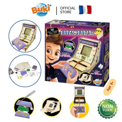 Buki France Arcade Cabinet รุ่น 2167 ชุดประกอบเครื่องเกมกด DIY ประกอบเอง เล่นได้จริง 12 เกมคลาสสิก