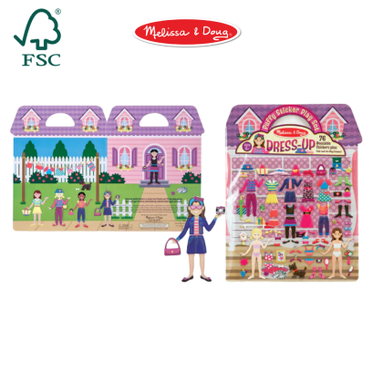 Melissa &amp; Doug Puffy Reusable Sticker Set: Dress-Up รุ่น 2195 สมุดชุดสติ๊กเกอร์รียูสซาเบิล รุ่นแต่งตัว แปะซ้ำได้ มีฉาก พกพาสะดวก