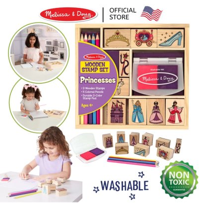 Melissa &amp; Doug Stamp Set Princess รุ่น 2418 ชุดแสตมป์​ รุ่นเจ้าหญิง พร้อมหมึก non-toxic