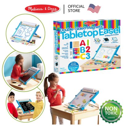 Melissa &amp; Doug Deluxe Double-Sided Tabletop Easel รุ่น 2790 กระดานแม่เหล็ก 2 หน้า ไวท์บอร์ด แบบตั้งโต๊ะ