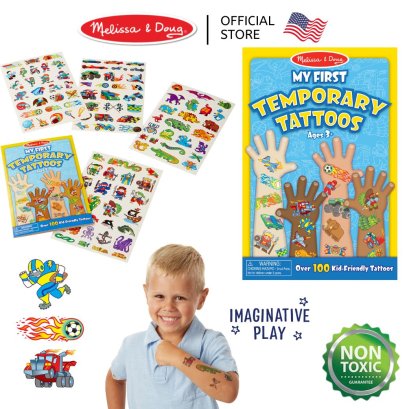Melissa &amp; Doug Temporary Kids Tattoo Sticker Boy Sticker รุ่น 2947 แทททูลายเด็กผู้ชาย ปลอดภัย 100% Non Toxic