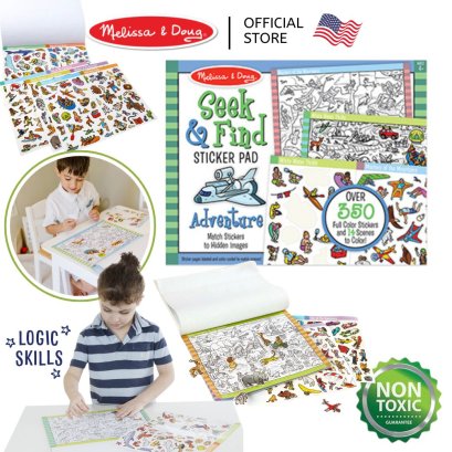 Melissa &amp; Doug Seek &amp; Find Sticker Pad Adventure รุ่น 30151 สมุดสติกเกอร์ จับคู่ เกมซ่อนหาภาพ รุ่นผจญภัย