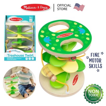 Melissa &amp; Doug Rollables Treehouse Twirl รุ่น 30735 ชุดกลิ้งต้นไม้ พร้อมลูกบอลผ้า 8 cm x 2 ตัว