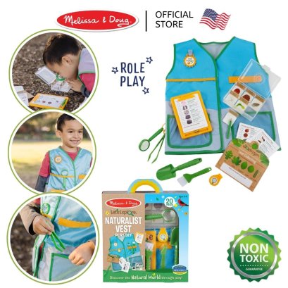 Melissa &amp; Doug Let&#039;s Explore Naturalist Vest Play Set  รุ่น 30805 เสื้อกั๊กนักสำรวจพร้อมอุปกรณ์