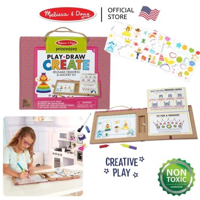 Melissa &amp; Doug Play, Draw, Create Reusable Drawing &amp; Magnet Kit Princesses รุ่น 31322 ชุดครีเอทและวาดเขียนรียูส รุ่นเจ้าหญิง