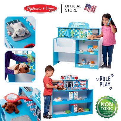 Melissa &amp; Doug Animal Care Activity Center Vet รุ่น 31700 ชุดเคาท์เตอร์คลีนิครักษาสัตว์ ใหญ่มาก ขนาด 90 x 85 x 67 cm