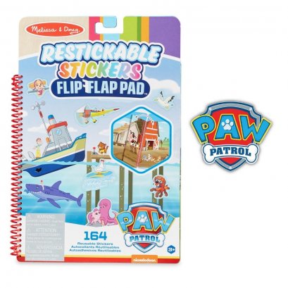 [รียูส รุ่น flip Paw] รุ่น 33254 สติกเกอร์รียูส ผจญภัย รุ่น "flip" Melissa & Doug X PAW Patrol Restickable Stickers Flip-Flap Pad - Adventure Bay