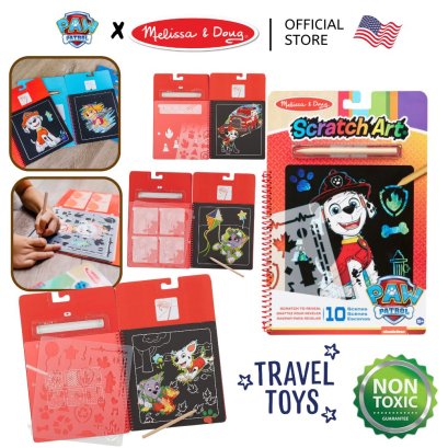 Melissa &amp; Doug X PAW Patrol Scratch Art Pad Marshall รุ่น 33261 กระดาษขูดสีรุ้ง 10 แผ่น ตีม Marshall