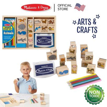 Melissa &amp; Doug Stamp Set - Animal รุ่น 3798 ชุดแสตมป์สัตว์ หมึกปลอดภัย non-toxic ล้างออกได้